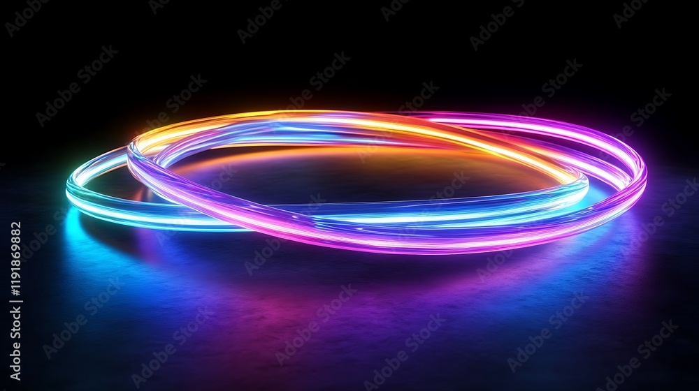 Dynamic light trails digital art abstract dark environment perspective Dynamic light trails digital art abstract dark environment perspective