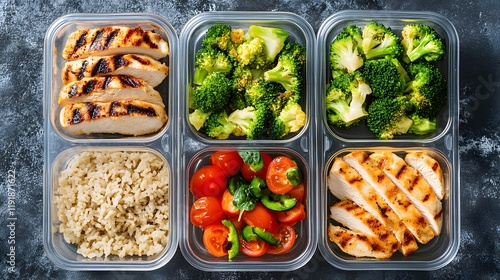 Grilled Chicken Brown Rice Broccoli And Tomato Meal Prep
