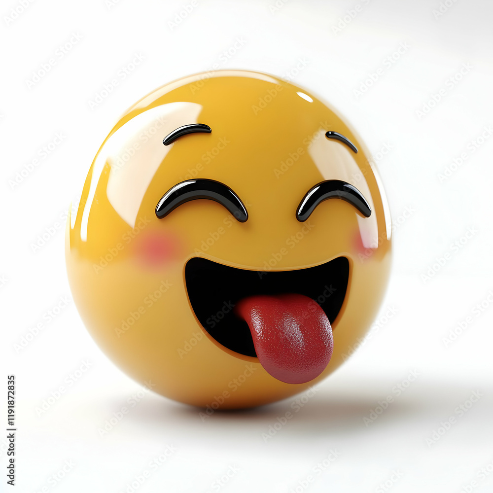 Fototapeta premium 3D Emoticon Illustration Playful Tongue