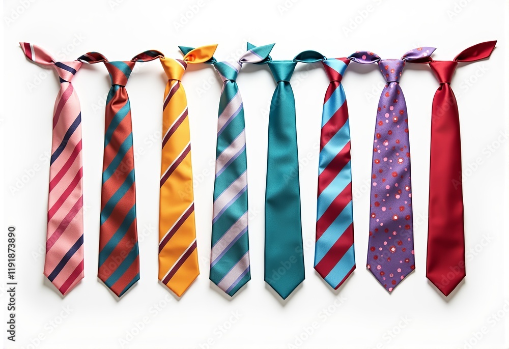 Obraz premium Vibrant and Stylish Neckties Collection: A Colorful Fashion Statement for Every Occasion 