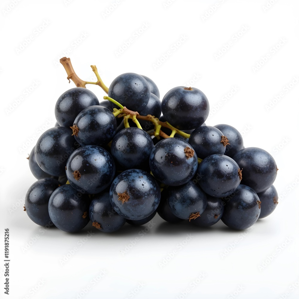 black grapes fresh fruit and white background black grapes fresh fruit and white background