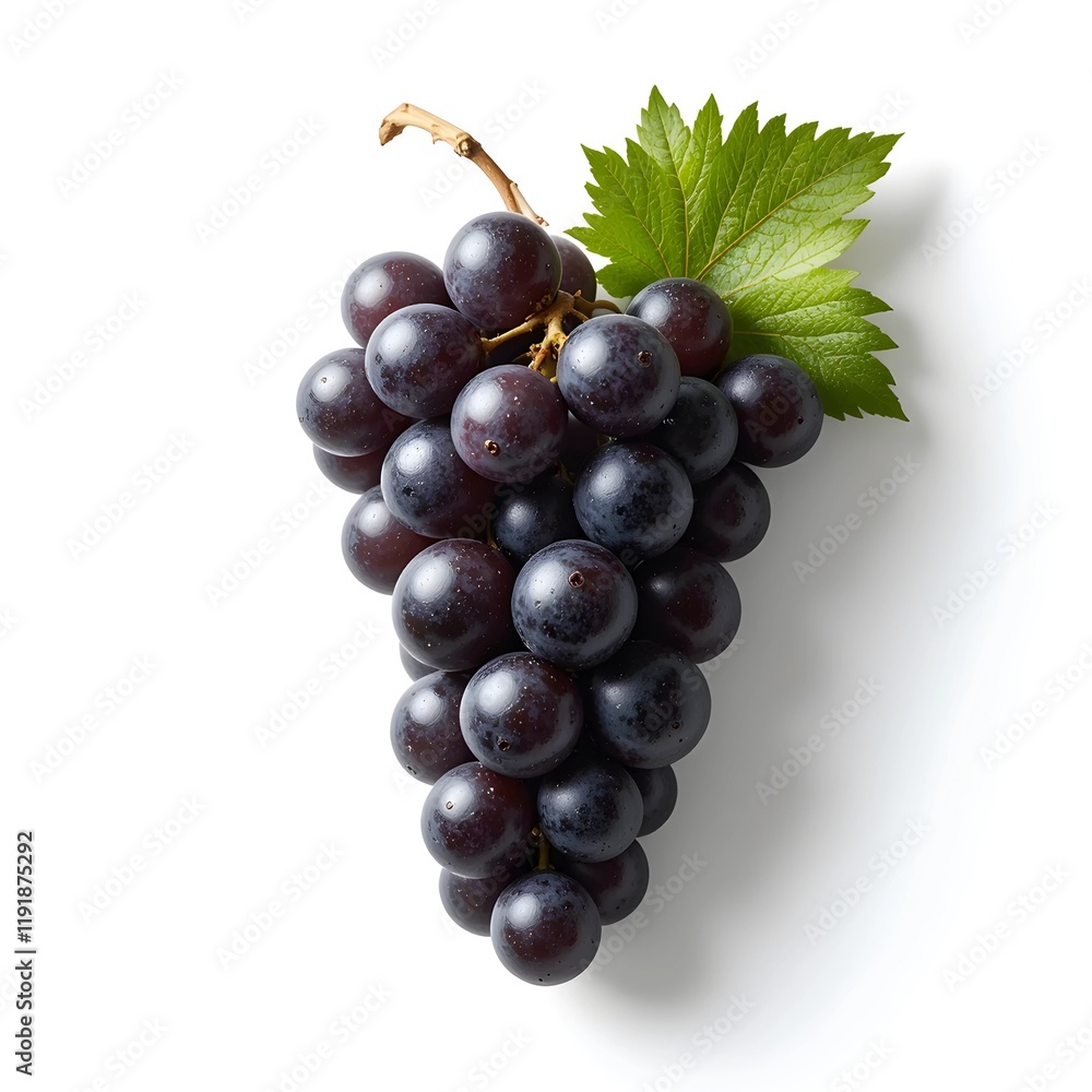 Fototapeta premium black grapes fresh fruit and white background 