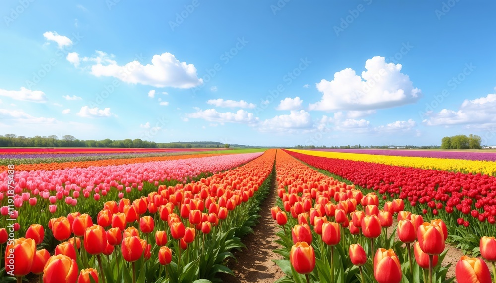 Colorful Rows of Tulips Under a Clear Blue Sky in Spring.Women's Day, Nature Photography, Event Promotion, Seasonal Gifts.Spring Bloom. Joyful Colors. Celebrating New Beginnings.
Colorful Rows of Tulips Under a Clear Blue Sky in Spring.Women's Day, Nature Photography, Event Promotion, Seasonal Gifts.Spring Bloom. Joyful Colors. Celebrating New Beginnings.