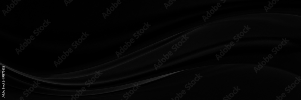 Fototapeta premium Black gray satin dark fabric texture luxurious shiny that is abstract silk cloth background with patterns soft waves blur beautiful.