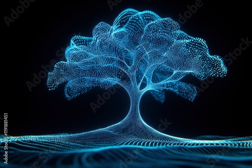 Digital Blue Tree photo