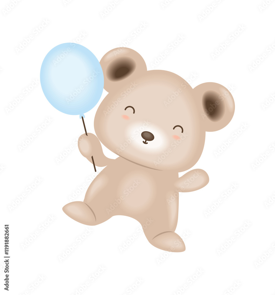 Fototapeta premium baby shower bear party balloon