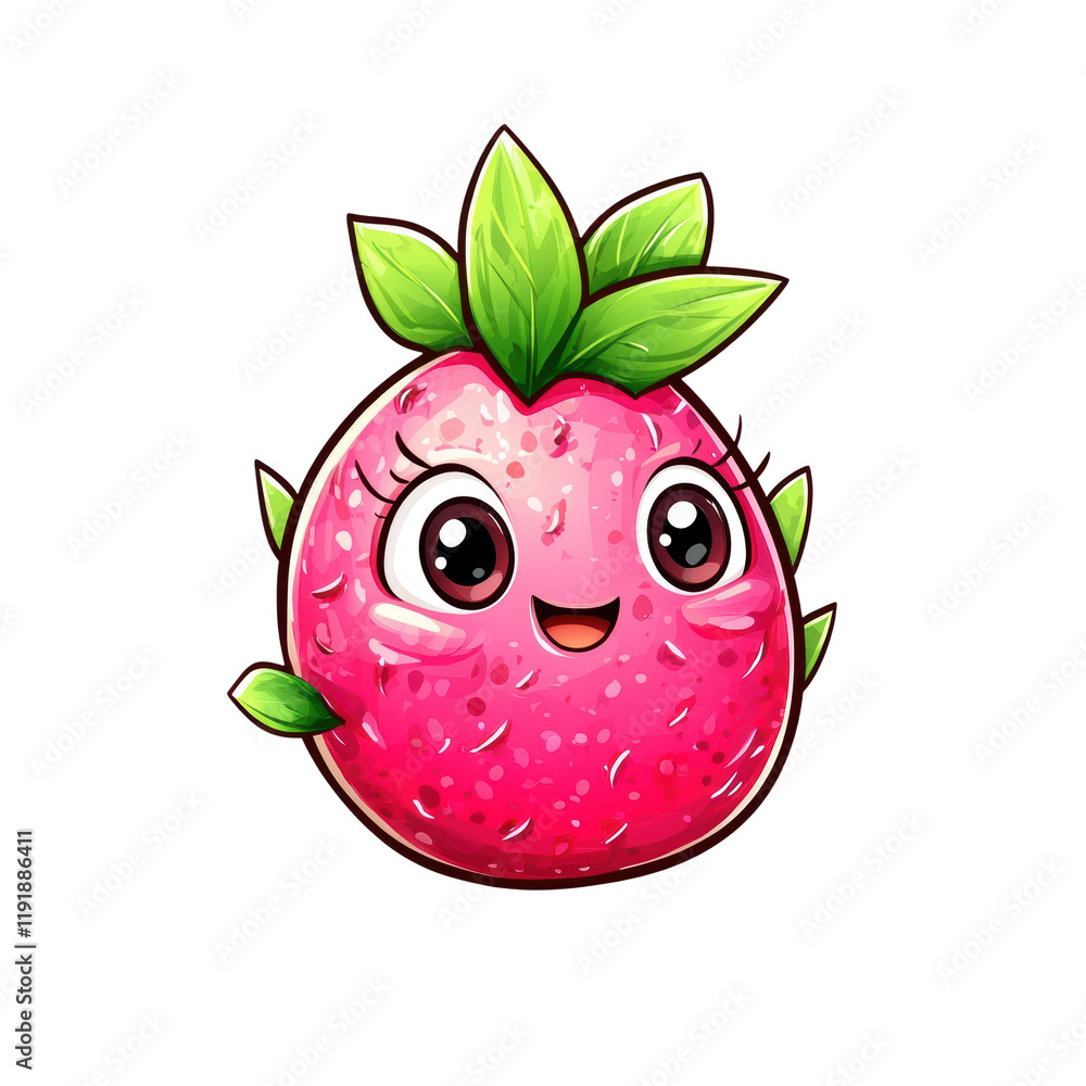 Obraz premium Cute Stylized Dragonfruit Character in Manga Style