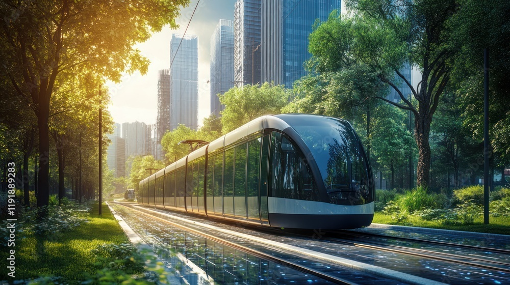 Naklejka premium A hydrogen-powered car concept designed for comfort and eco-friendliness