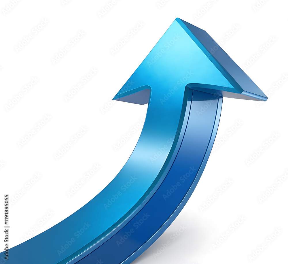 Upward Trending Blue Arrow Stock Market Growth and Progress Upward Trending Blue Arrow Stock Market Growth and Progress