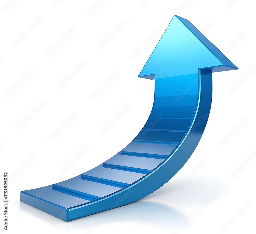 Upward Trending Blue Arrow Stock Market Growth and Progress Upward Trending Blue Arrow Stock Market Growth and Progress
