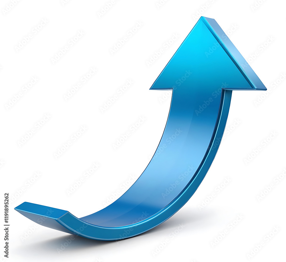 Upward Trending Blue Arrow Stock Market Growth and Progress