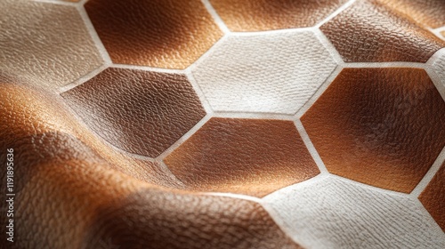 107.A seamless honeycomb-inspired design featuring textured hexagons in rich amber tones, styled with subtle light effects for a playful yet elegant look. photo