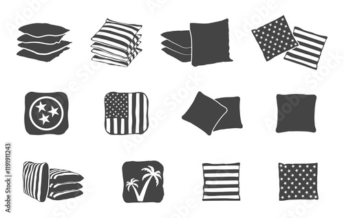 Cornhole bag silhouette, Cornhole bag svg, Cornhole silhouette, Cornhole svg, Corn hole toss silhouette.