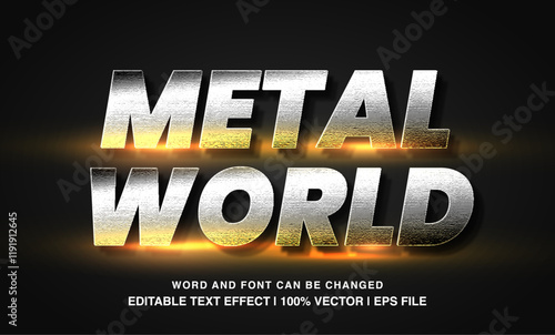 editable metal world typeface