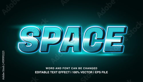 editable space blue neon typeface