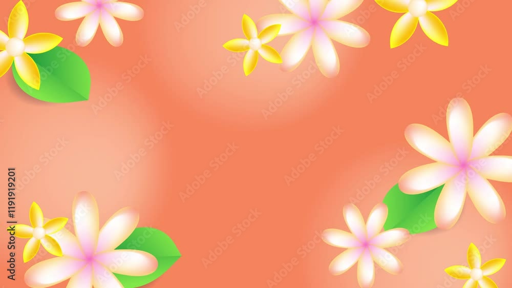 elegant floral background with overlaid transparent shapes on an orange canvas seamless 4k video background motion pop art design elegant floral background with overlaid transparent shapes on an orange canvas seamless 4k video background motion pop art design