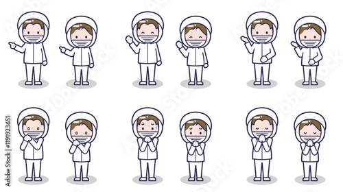 衛生服の男女 04