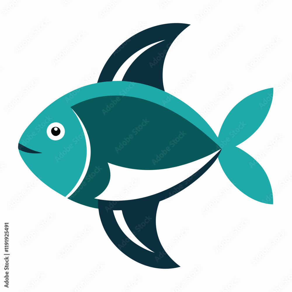 Obraz premium Fish icon vector on white background.