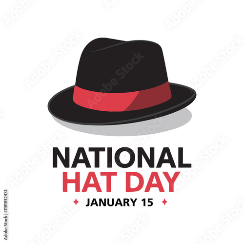National Hat day on january 15th with Fedora Hats design illustration