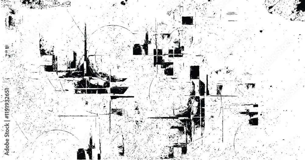 Black and white grunge urban texture vector with copy space. Abstract illustration surface dust and rough dirty wall background with empty template. Black and white grunge urban texture vector with copy space. Abstract illustration surface dust and rough dirty wall background with empty template.