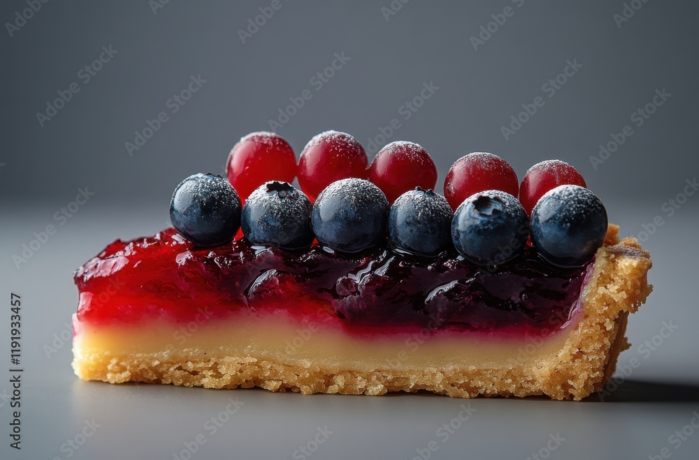 Delicious Berry Tart Slice Featuring Ripe Blueberries and Glossy Red Currants, Perfectly Arranged on a Crumbly Crust with a Smooth Creamy Filling, Ideal for Dessert Lovers Delicious Berry Tart Slice Featuring Ripe Blueberries and Glossy Red Currants, Perfectly Arranged on a Crumbly Crust with a Smooth Creamy Filling, Ideal for Dessert Lovers