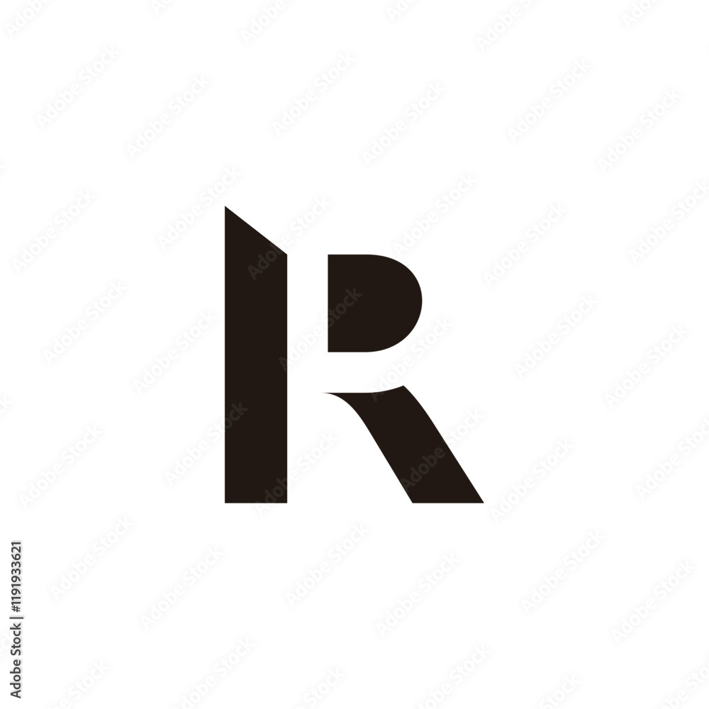 letter pr negative space simple geometric logo vector letter pr negative space simple geometric logo vector