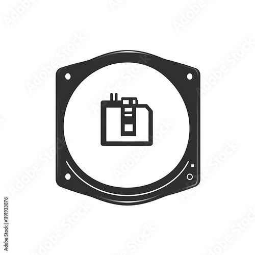 Black Frame Enclosing a Data Card Icon photo