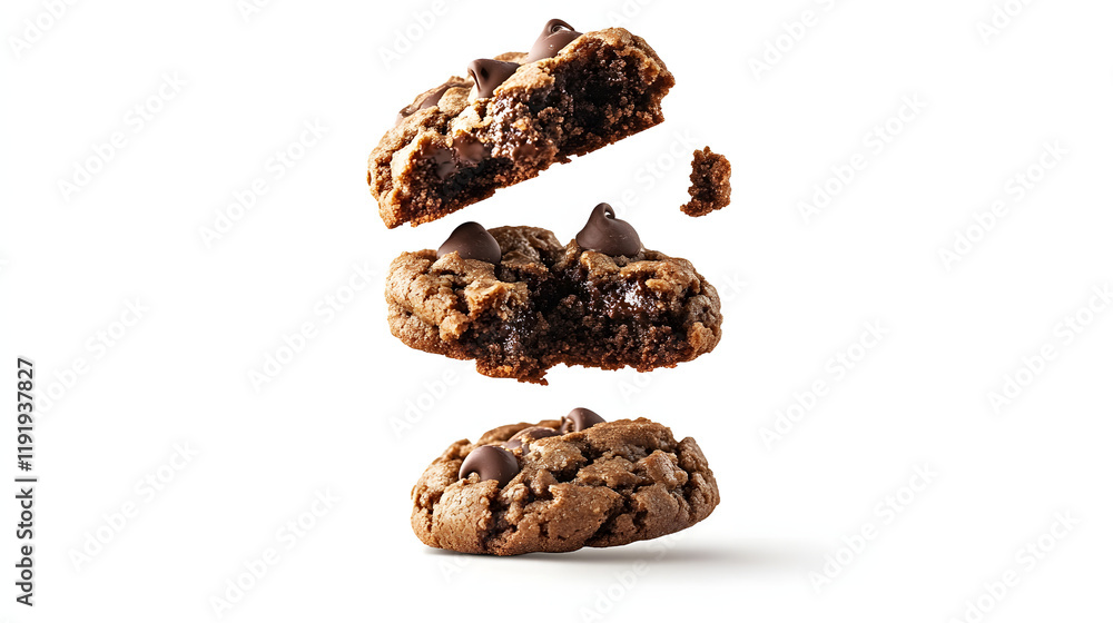 Chocolate chip cookies with background white Chocolate chip cookies with background white