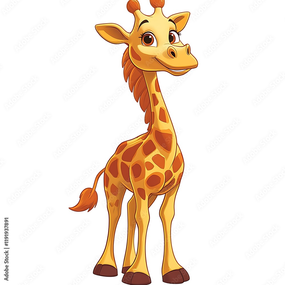 Naklejka premium Cute baby giraffe illustration, perfect for children's books