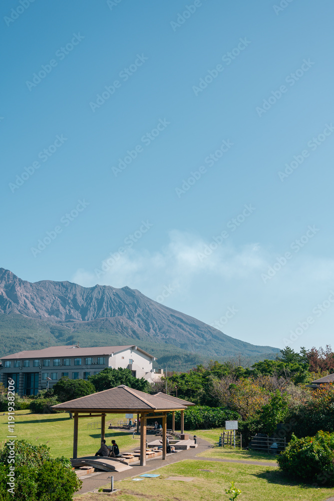 Sakurajima Yogan Nagisa Park Footbath in Kagoshima, Japan
