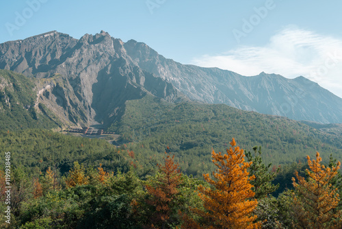 Obraz na płótnie Sakurajima Yunohira Observatory volcano mountain in Kagoshima, Japan w salonie