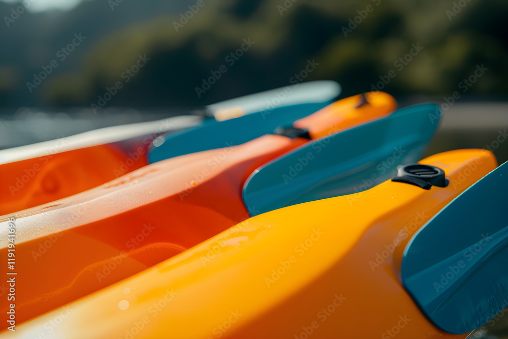Close-up View of High Performance Kayak Paddle Showcasing Detail and Craftsmanship Close-up View of High Performance Kayak Paddle Showcasing Detail and Craftsmanship