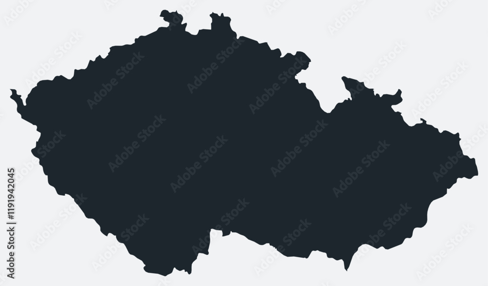 Czechia map. Just a simple border map. Shape of the country. Flat blank Czechia outline. Vector boundary illustration. Czechia map. Just a simple border map. Shape of the country. Flat blank Czechia outline. Vector boundary illustration.