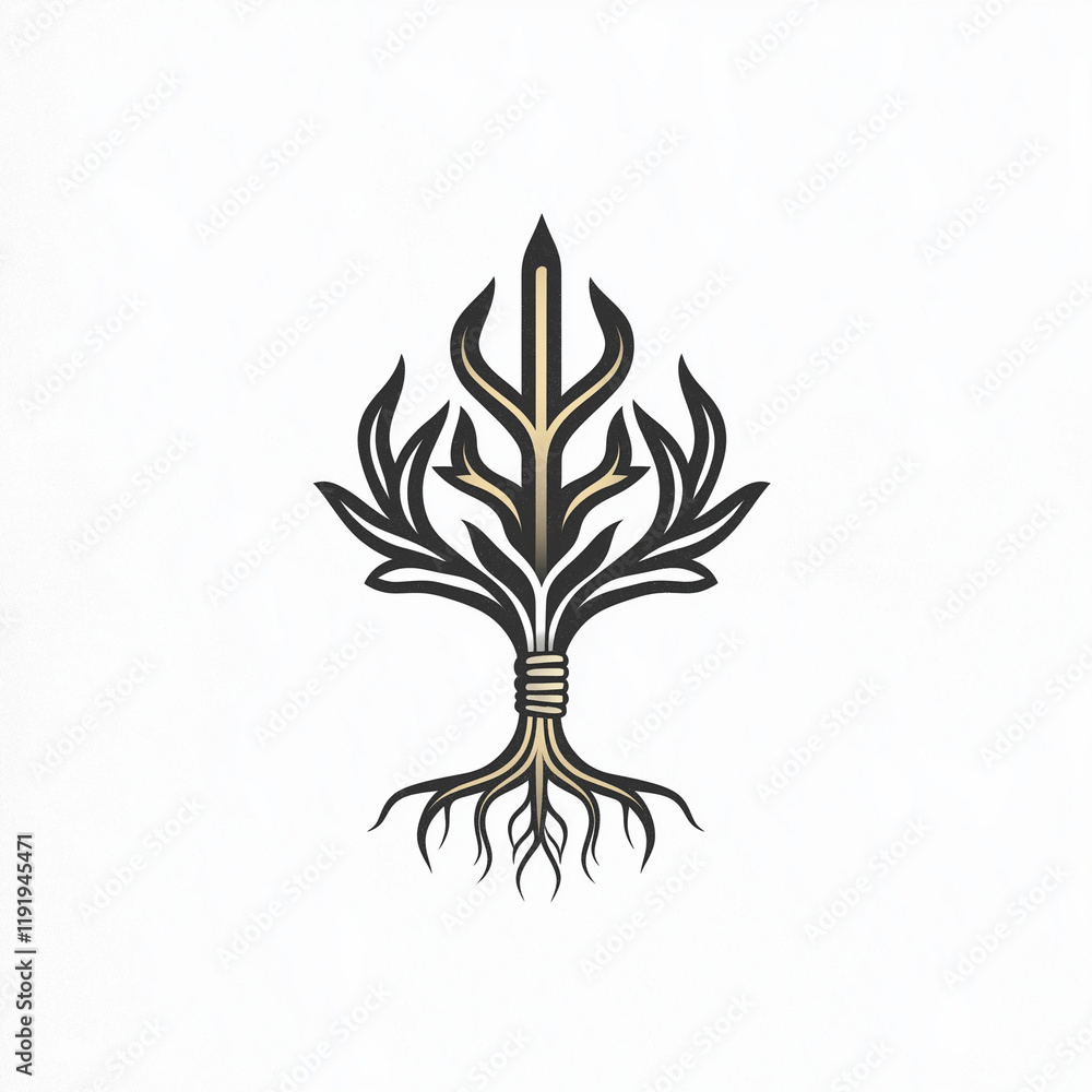 A stunning logo featuring a hand holding a small tree with roots, symbolizing growth and sustainability.