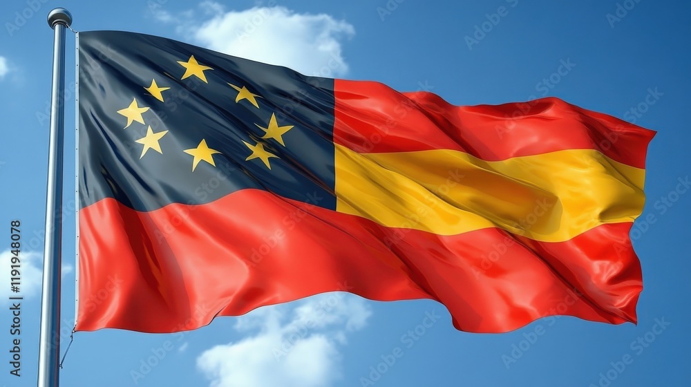 Fototapeta premium 3D Render of Vanuatu Flag Waving