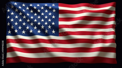 Waving American Flag: Red,White,Blue