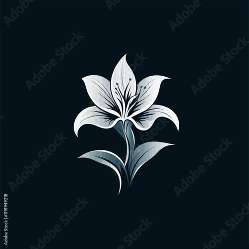 Flat vector calla lily flower illustration