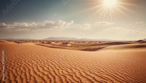 Fototapeta Naklejka Na Ścianę i Meble -  Empty Desert in Saudi Arabia, Desert in Dubai, Camel in Desert