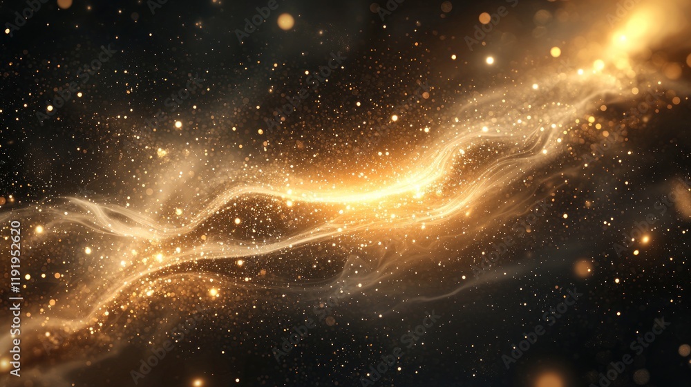 Golden Celestial Nebula: A Cosmic Dance of Light and Stardust Golden Celestial Nebula: A Cosmic Dance of Light and Stardust
