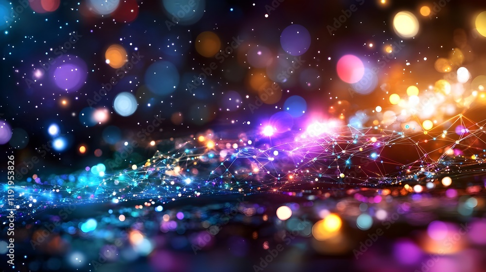 Fototapeta premium abstract colorful network lights background - abstract backgrounds