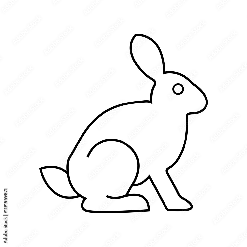 hand draw outline drawing of rabbit bunny for coloring book hand draw outline drawing of rabbit bunny for coloring book