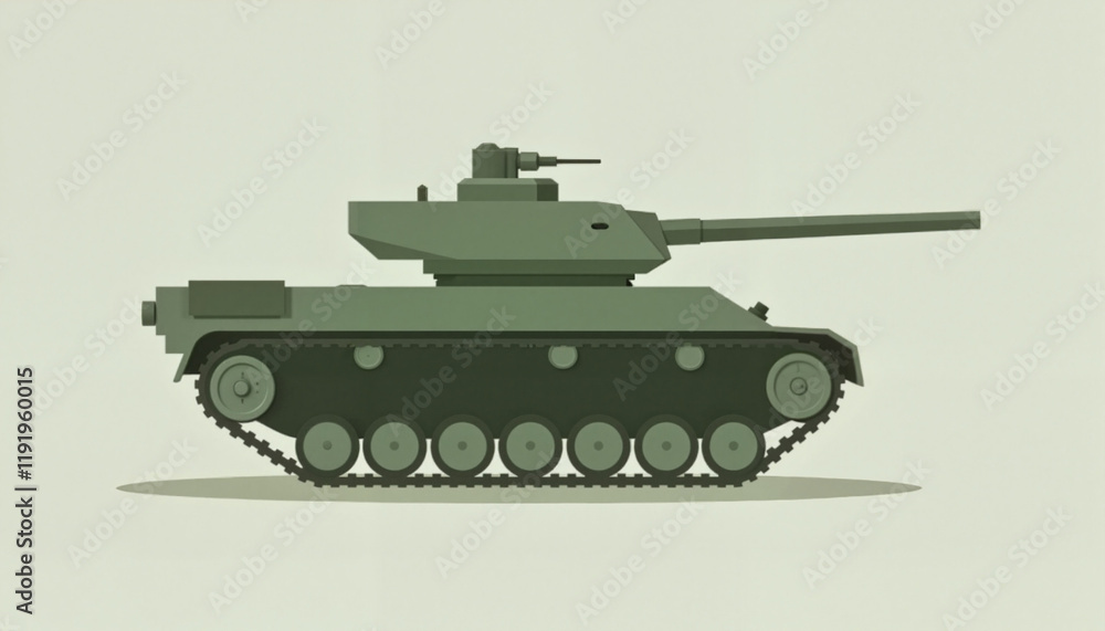Military tank illustration on simple background Military tank illustration on simple background