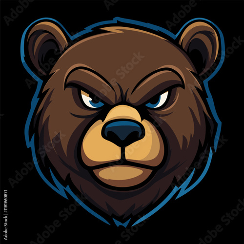  Bear mascot logo, Esports gaming emblem of different variations of Bear, Sports Team emblem, Bear logo collection, Animal Logo set for team, Bear face or bear head logo, tshirt print design