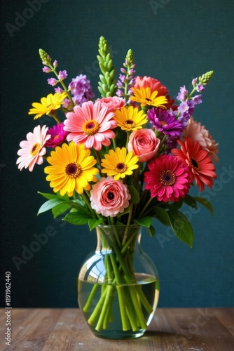 Wallpaper Mural Colorful assortment of fresh flowers in a vase , petals, garden Torontodigital.ca