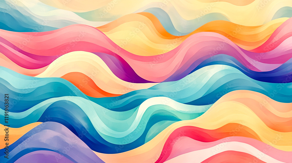Vibrant abstract waves in bright pastel colors with gradient Vibrant abstract waves in bright pastel colors with gradient