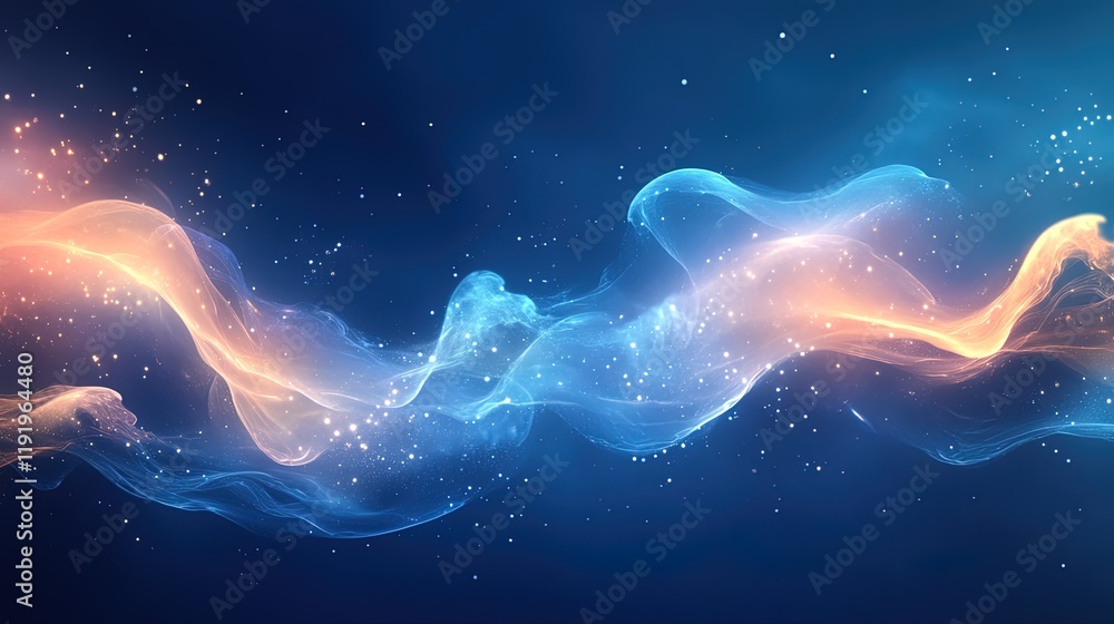 Ethereal underwater background with glowing jellyfish-like shapes and soft gradients Ethereal underwater background with glowing jellyfish-like shapes and soft gradients