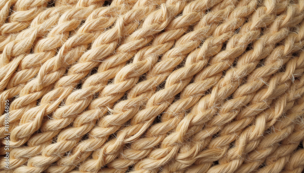 Close-Up of Braided Sisal Fiber Texture Close-Up of Braided Sisal Fiber Texture