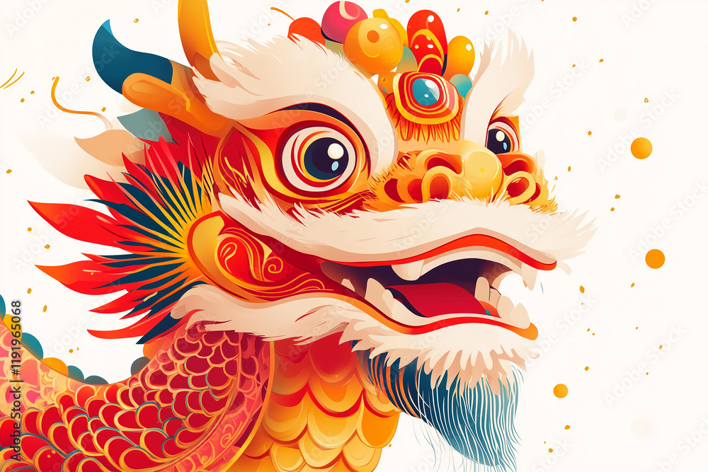 Obraz premium Dragon Dance in Traditional Chinese Festivals