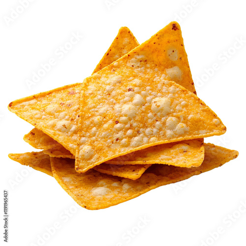 crispy tortilla chips on white background photo