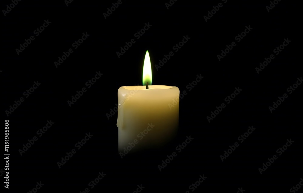 Burning candle with green flame isolated on black background Burning candle with green flame isolated on black background